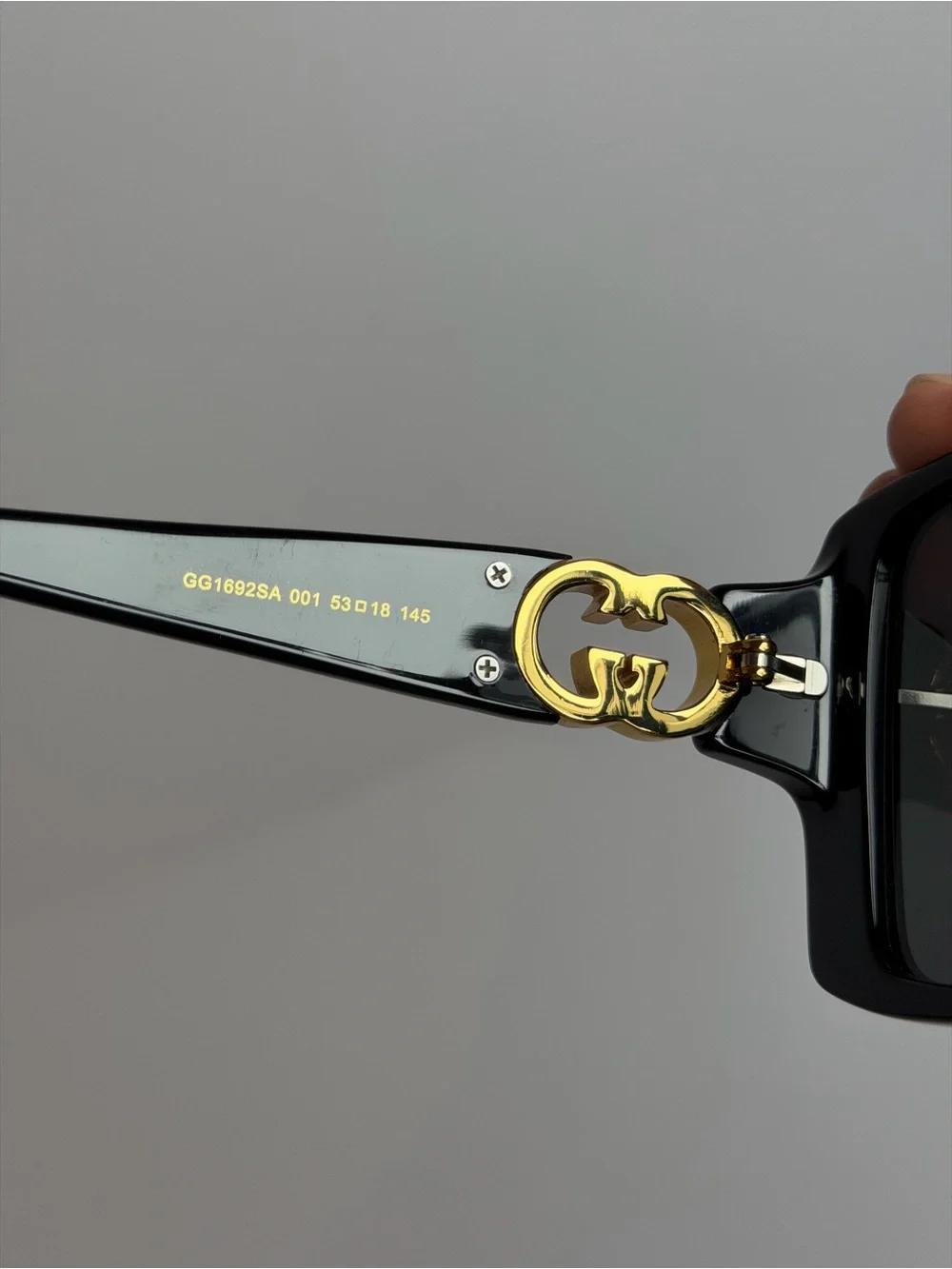 Gucci GG1692S Interlocking GG Logo Black Sunglasses